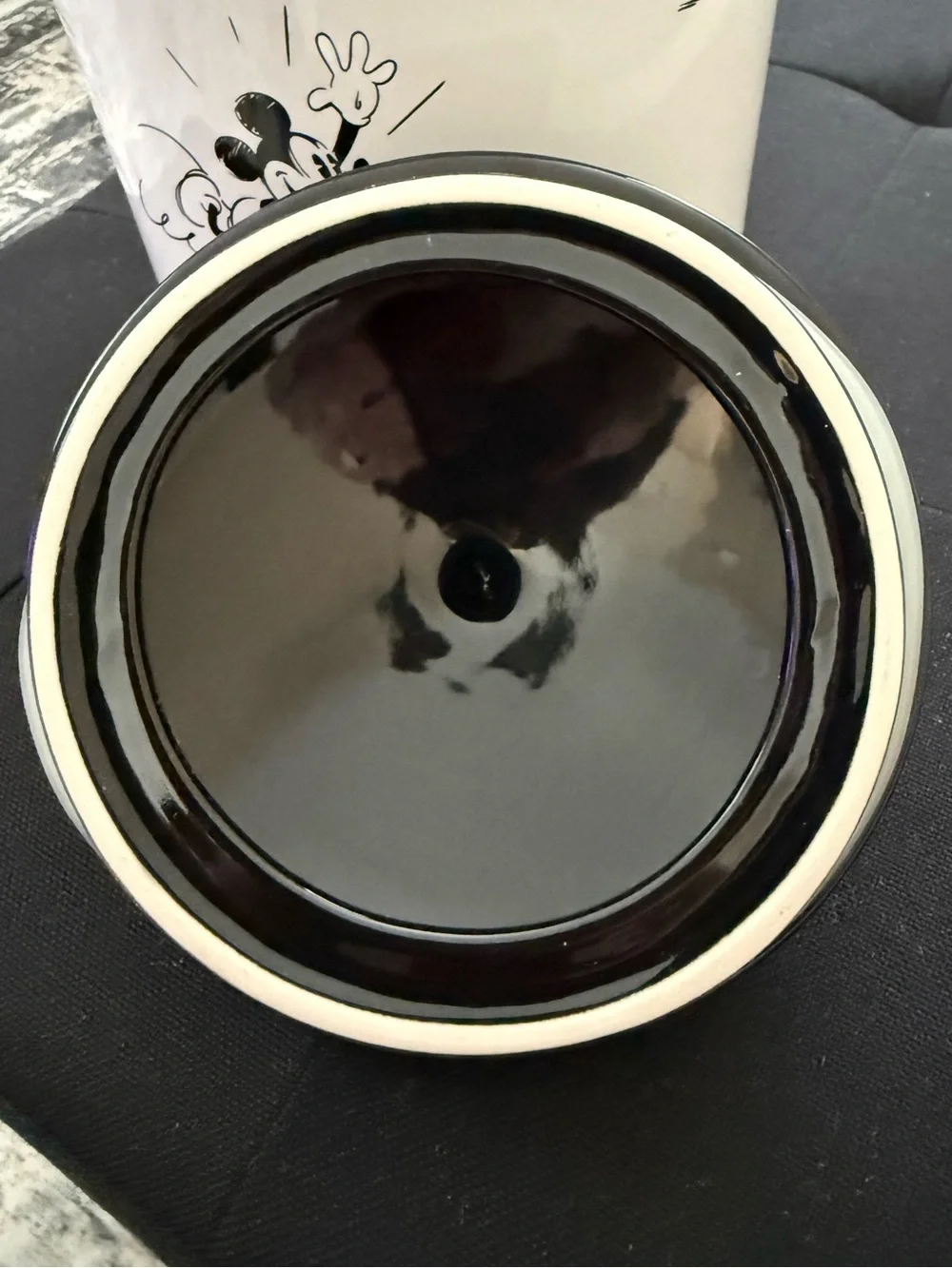 NEW MICKEY MOUSE Black & White COOKIE JAR W/ LID  Disneyland